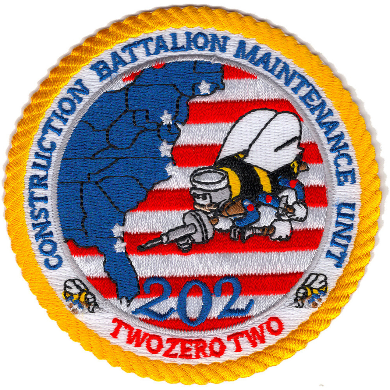 BATTALION 2枚 202 CBMU Construction Battalion Maintenance Unit Patch