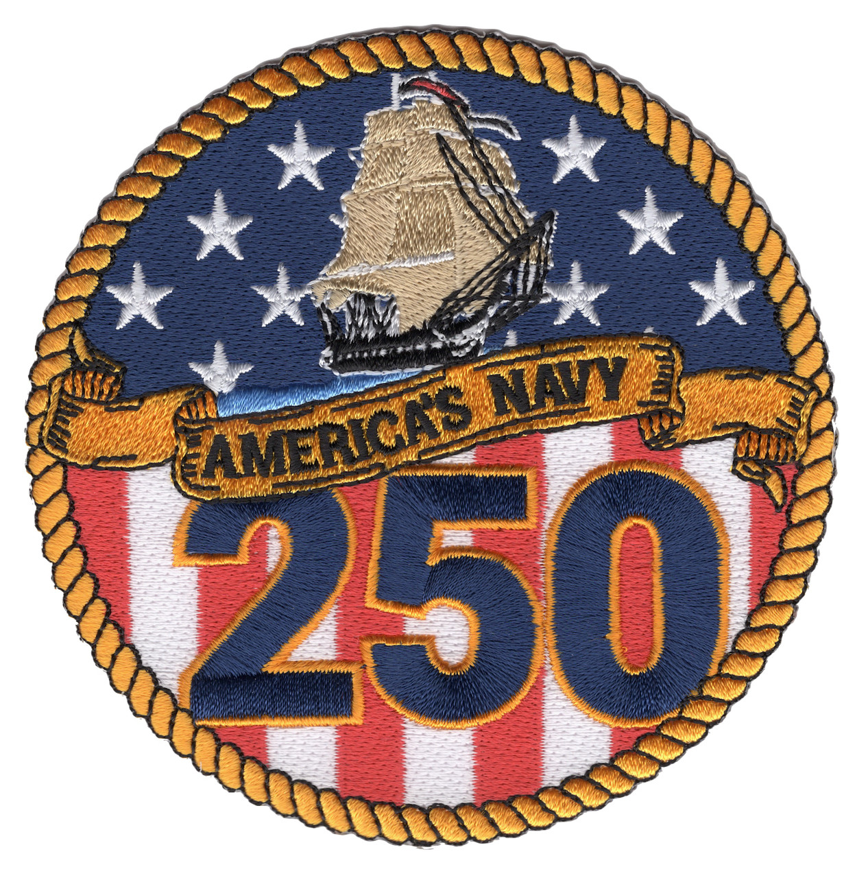 U.S. Navy 250th Anniversary Commemorative Embroidered Patch