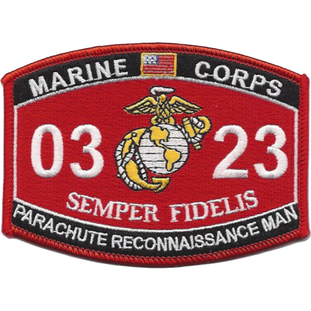 0323 Parachute Reconnaissance Man MOS Patch | MOS Patches | Marine
