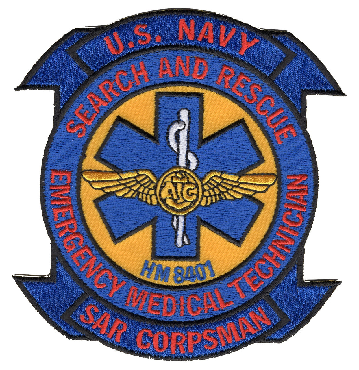 SAR Search And Rescue Corpsman EMT Air Ambulance Patch Color, Specialty  Patches, Navy Patches