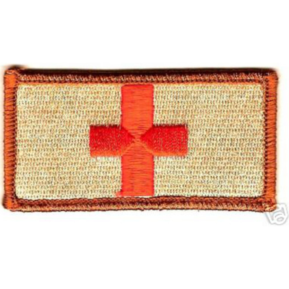 Red X Patch Medic Red Cross Patch - Desert | Medical Patches | Army Patches ...