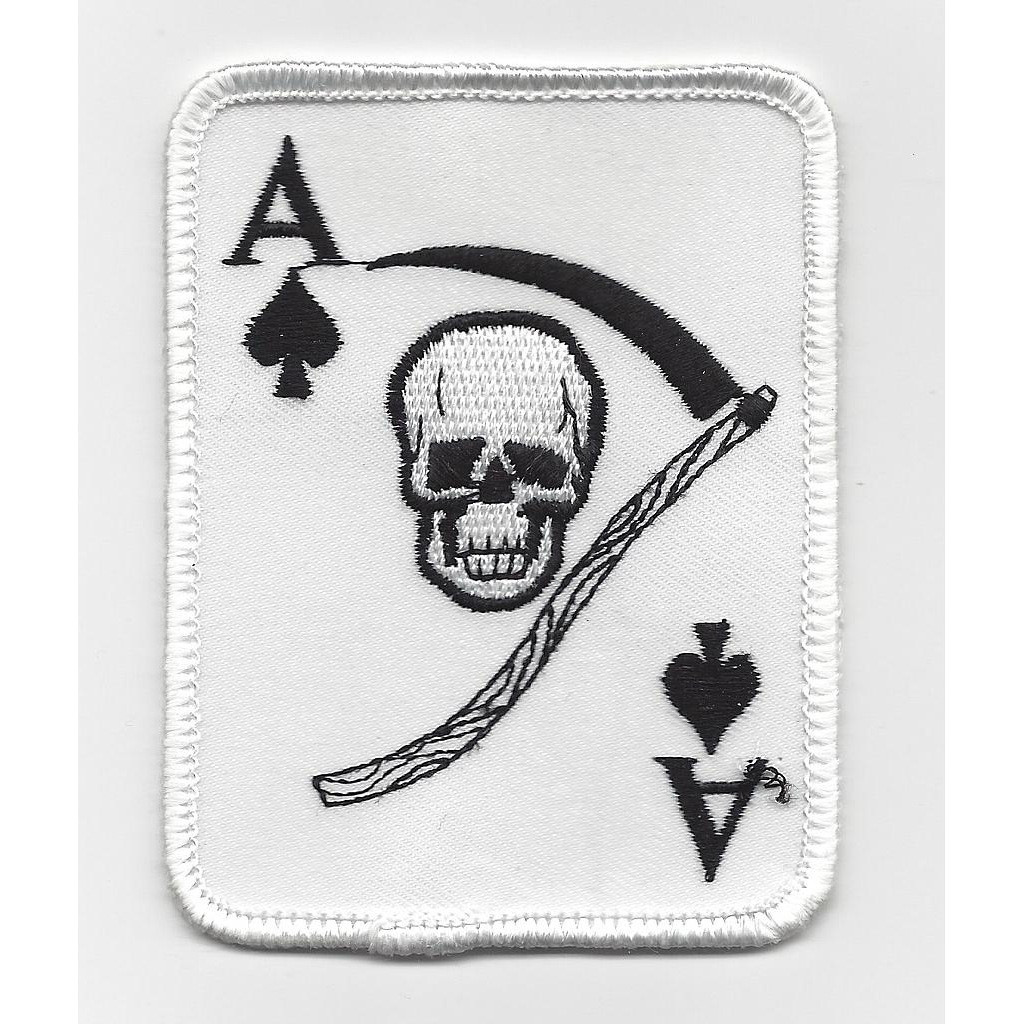 2Pcs Ace Of Spades Death Card Patch - 2x3" Embroidered Tactical Morale Patch For Backpack, Vest, Helmet, Hook & Loop Fastener