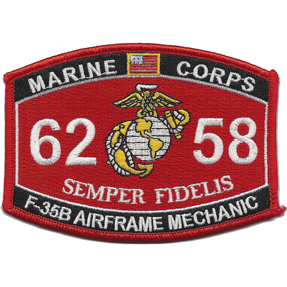 6258 F-35B Airframe Mechanic MOS Patch | MOS Patches | Marine