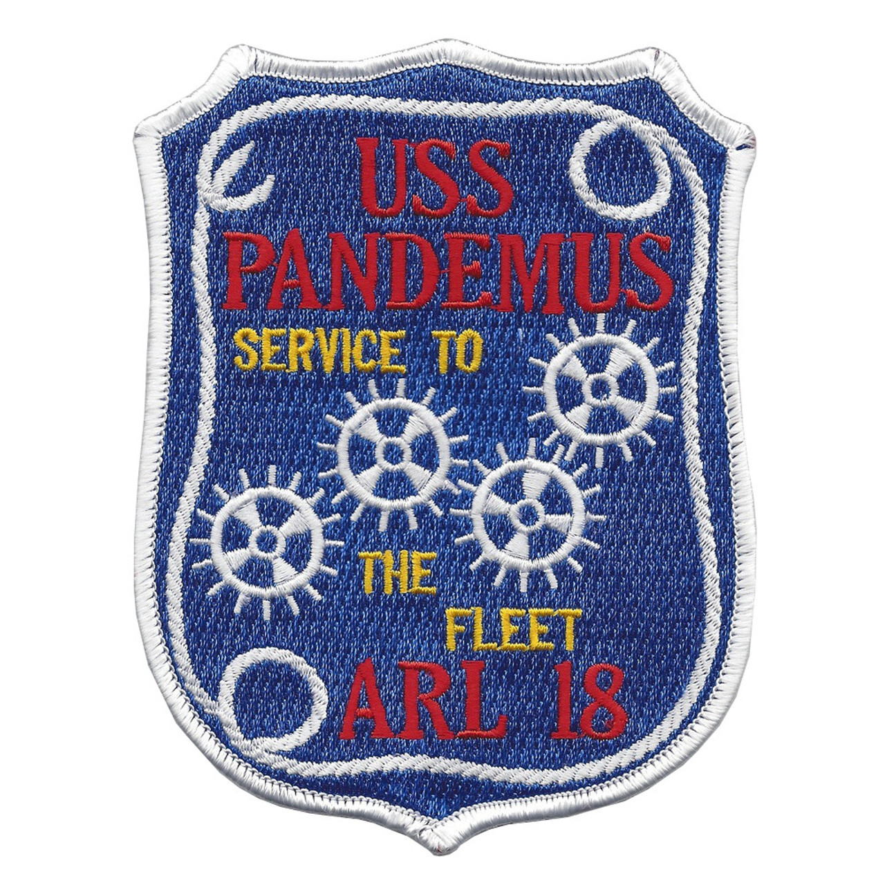 USS PANDEMUS ARL-18 LANDING CRAFT REPAIR SHIPS MILITARY PATCH SERVICE TO FLEET