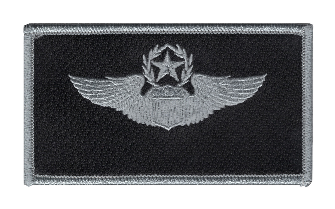 Air Force Command Pilot Wings Patch Black And Silver