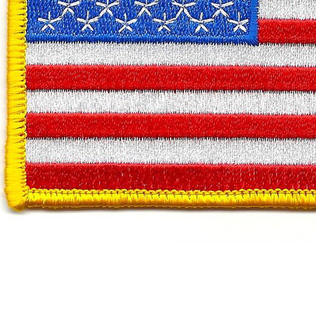 American Flag Gold Border Patch, Patriotic Patches