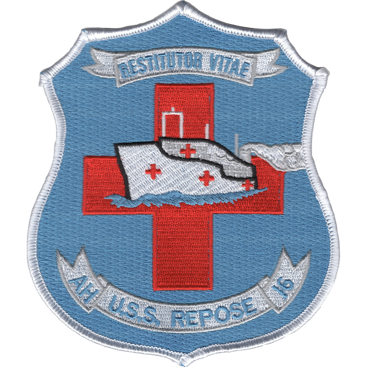 USS Repose AH-16 Hospital Ship Patch | Auxiliary Ship Patches