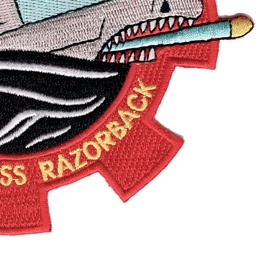 USS RAZORBACK SS-394 Diesel Electric Red Gear Patch Large Version ...