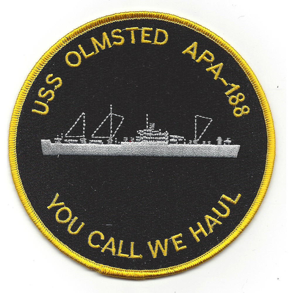 USS Olmsted APA-188 Attack Transport Patch | Auxiliary Ship Patches ...