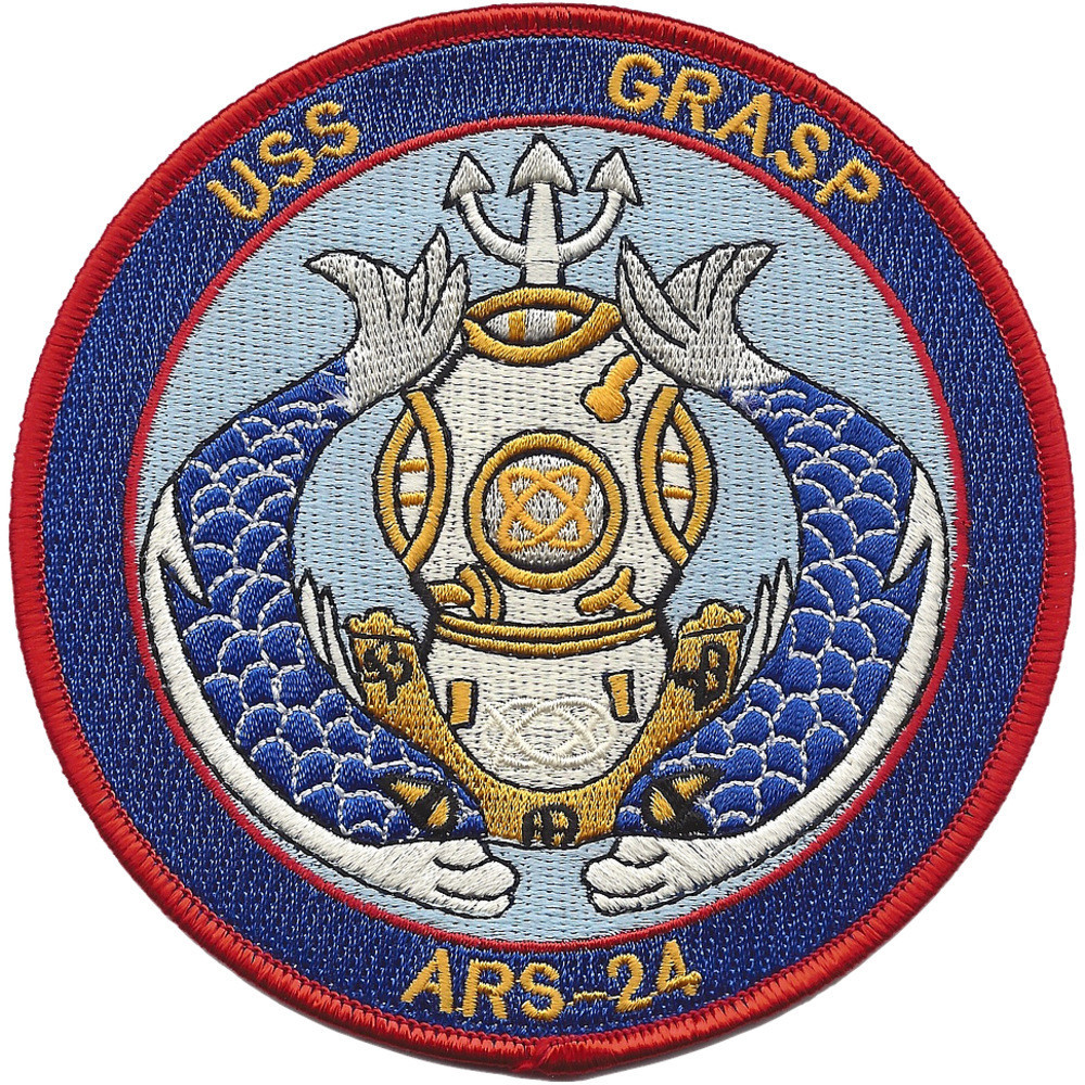 USS Grasp ARS-24 Rescue And Salvage Ship Patch | Auxiliary Ship