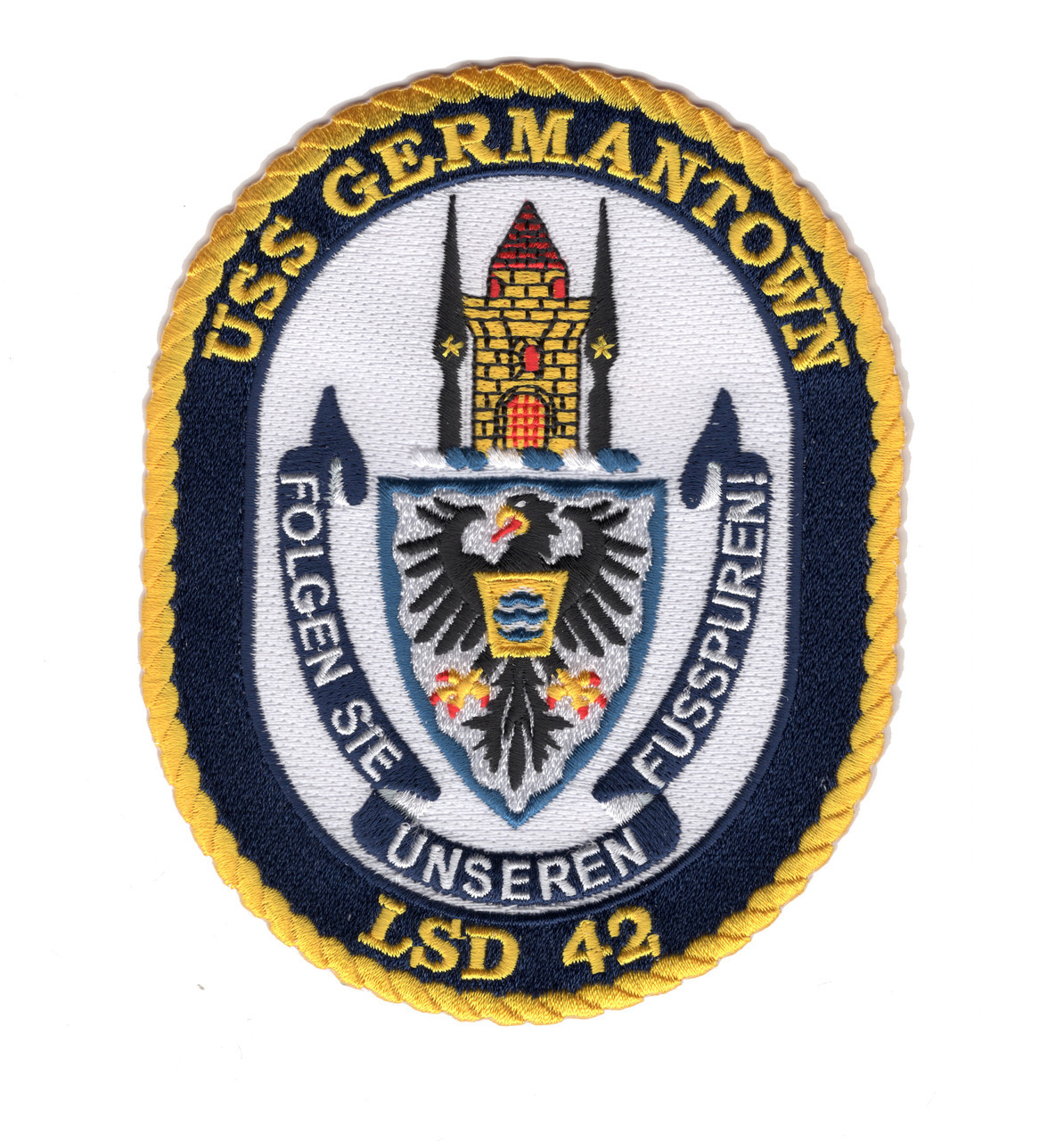 イギリス海軍　POW 艦載機　マーリン　米海軍　ミネソタ　パッチ USS Germantown LSD-42 Dock Landing Ship Patch | Amphibious Ship