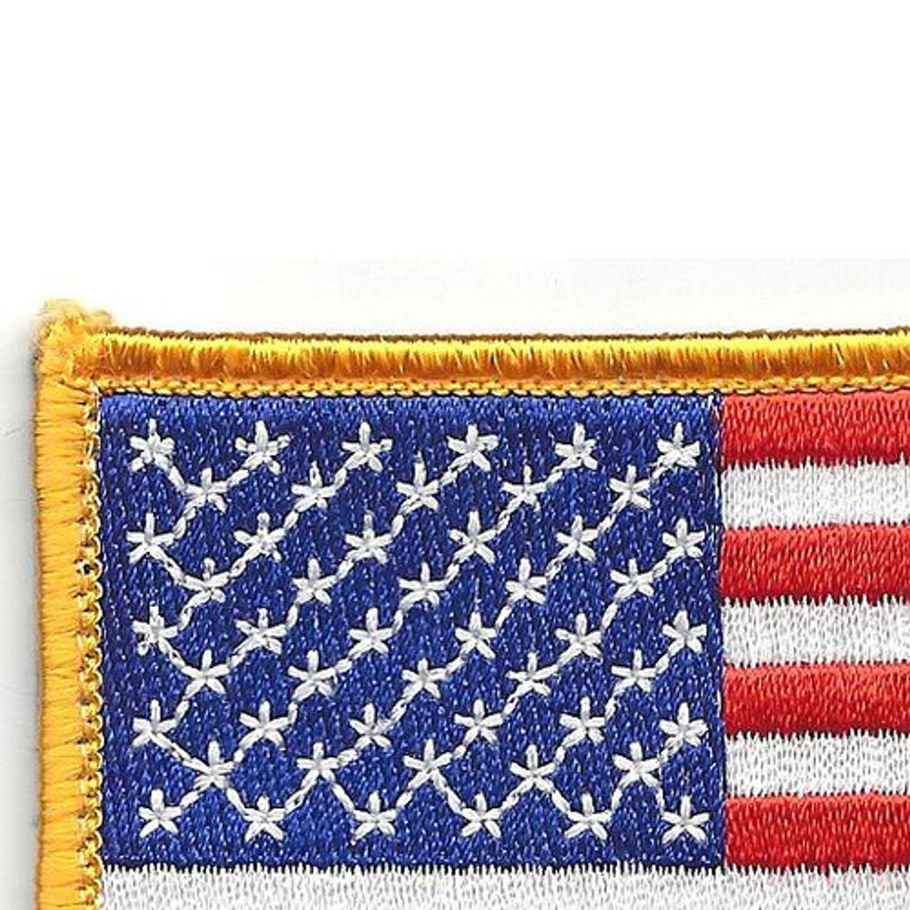 Flag Patch: United States of America - Gold Edges Reversed