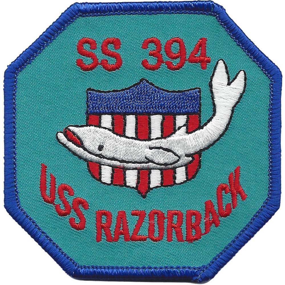 Uss Razorback Crest SS-394 USS Razorback Shield Small Patch | Submarine Patches | Navy ...
