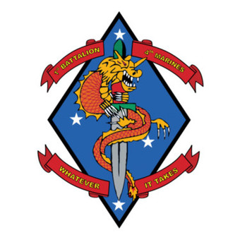 3rd Battalion 4th Marine Regiment USMC V2 Sticker Decal – Vinyl, WarlordOne C5058