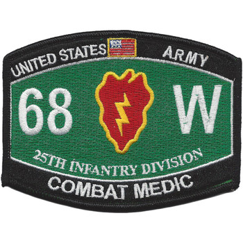 25th Infantry Division Military Occupational Specialty MOS Patch 68W Combat Medic