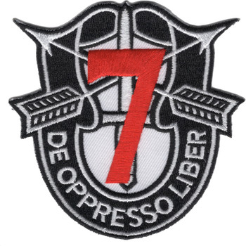 7th Special Forces Group Crest Red 7 Patch