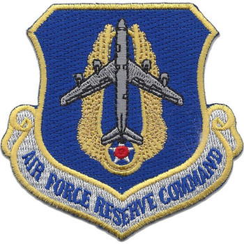 KC-135 Stratotanker reserve patch with tanker aircraft insignia and AFRC emblem, featuring refueling mission design.