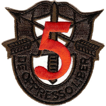 5th Special Forces Group Crest OD Green Red 5 Patch