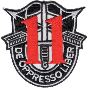 11th Special Forces Group Crest Patch Black White Red