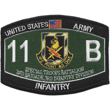 11th Bravo Special Troop Battalion Military Occupational Specialty MOS Patch Infantry