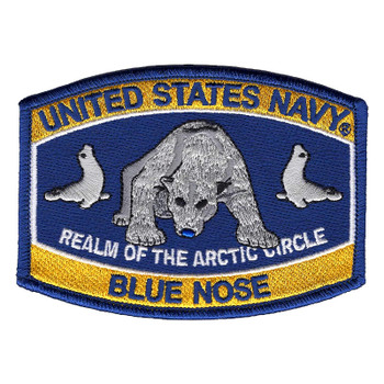 Navy Blue Nose Polar Bear Hat Patch