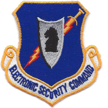 Patch with intelligence and Air Force insignia integrated, Electronic Security Command designation.