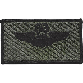 Wings patch with wreath and star insignia in black and olive drab colors.