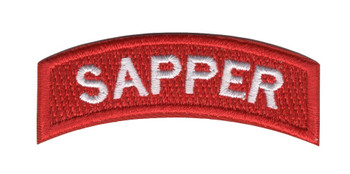 Army Engineers Sapper Rocker Red Patch