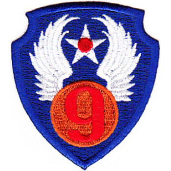Ninth Air Force insignia patch from 1942 in original WWII era colors and design.