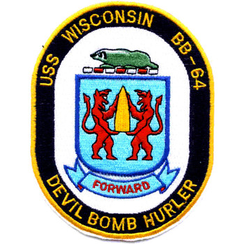 BB-64 USS Wisconsin Patch Devil Bomb Hurler