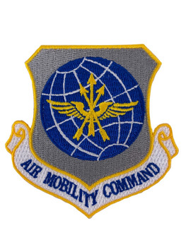 Command patch representing global mobility and airlift operations in Air Force colors.