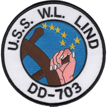 USS Wallace L. Lind DD-703 Patch - Large