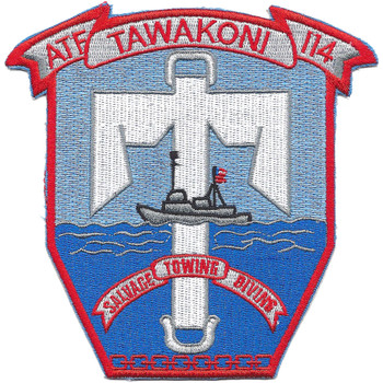 USS Tawakoni ATF 114 Auxiliary Fleet Tug Ship Patch