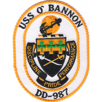 USS O'Bannon DD-987 Destroyer Ship Patch