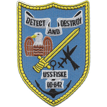 USS Fiske DD-842 Destroyer Ship Patch