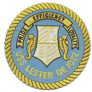 USS Lester DE-1022 Destroyer Escort Ship Patch