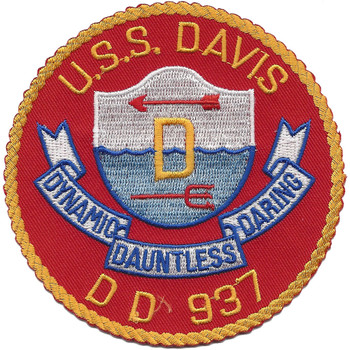 USS Davis DD 937 Destroyer Ship Patch