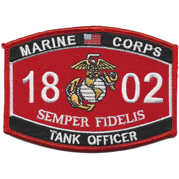 Tank Officer MOS 1802 Patch