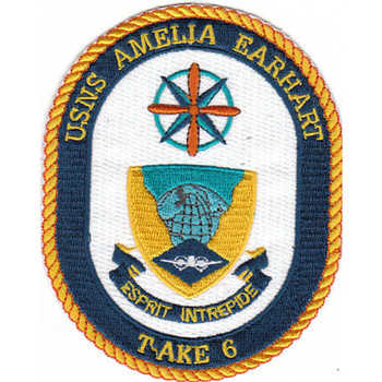 T-AKE-6 USNS Amelia Earhart Dry Cargo Ship Patch