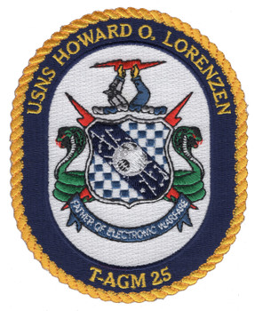 USNS Howard O. Lorenzen  T-AGM 25 Missile Range Instrumentation Ship Patch