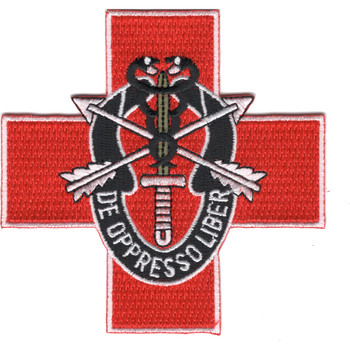 Special Forces Group Medic Red Cross Patch De Oppresso Liber