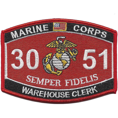 3051 Warehouse Clerk USMC MOS Patch