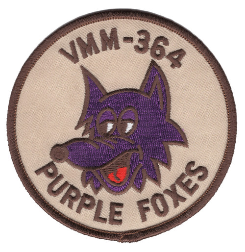 Desert VMM-364 Purple Foxes US Marine Corps Medium Tiltrotor Squadron Patch