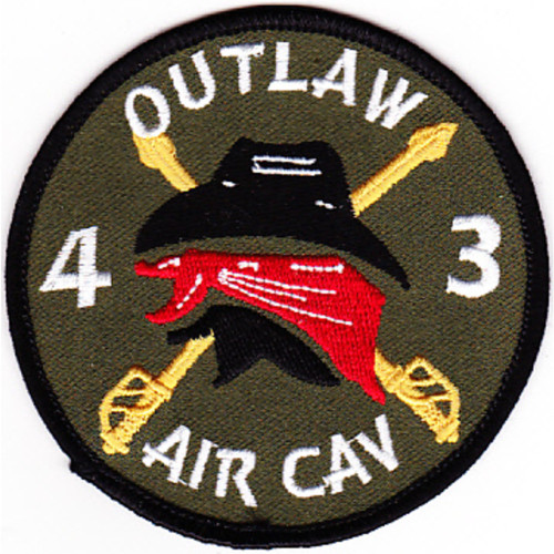 4th Battalion 3rd Aviation Cavalry Regiment Patch Outlaw OD