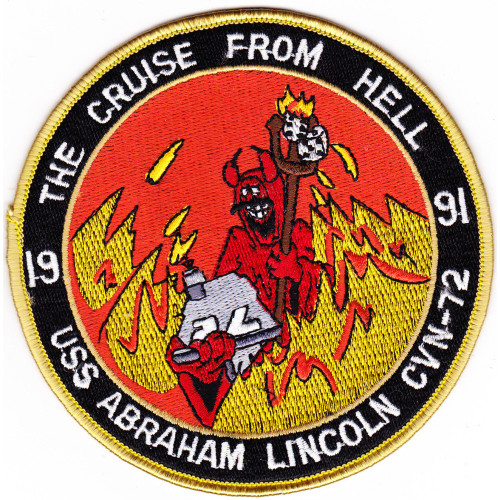 1991 Curse From Hell CVN-72 USS Abraham Lincoln Patch