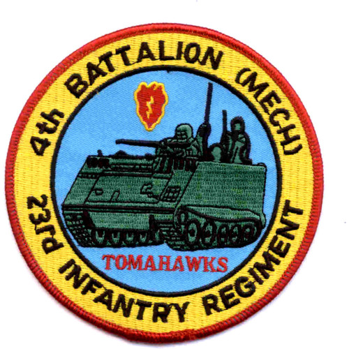 23rd Infantry Regiment 4th Battalion (Mech) Patch Tomahawks