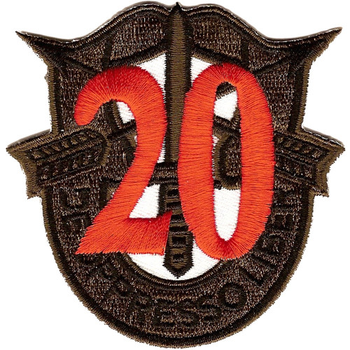 20th Special Forces Group Crest OD Green Red 20 Patch