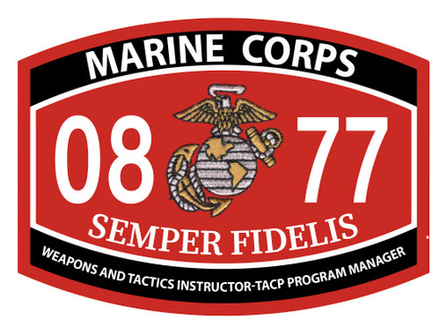 0877 Weapons and Tactics Instructor-Tactical Air Control Party Program Manager USMC MOS Patch