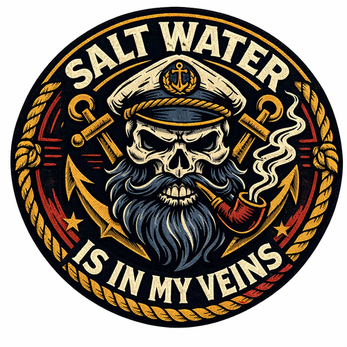 Salt Water Is In My Veins Embroidered Morale Patch