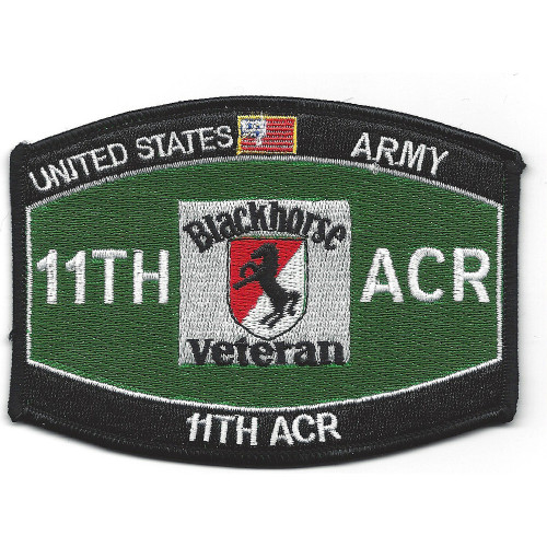 11th ACR MOS Black horse Veteran Patch